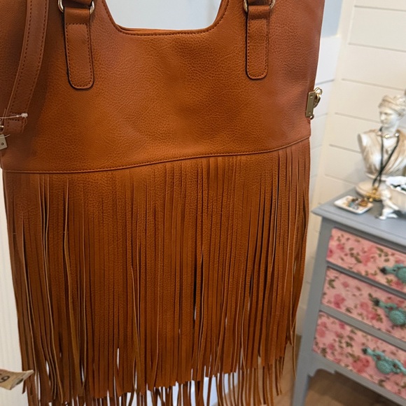 Big Buddha Tan Fringe Tote Bag - Picture 4 of 6